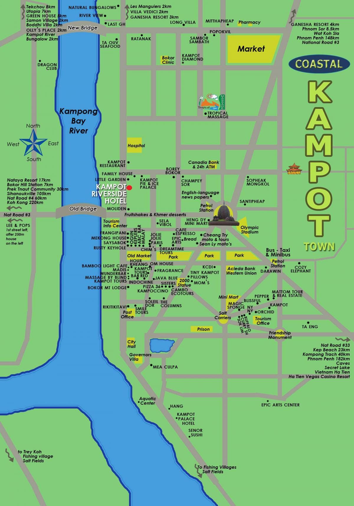 Карта на kampot Камбоџа
