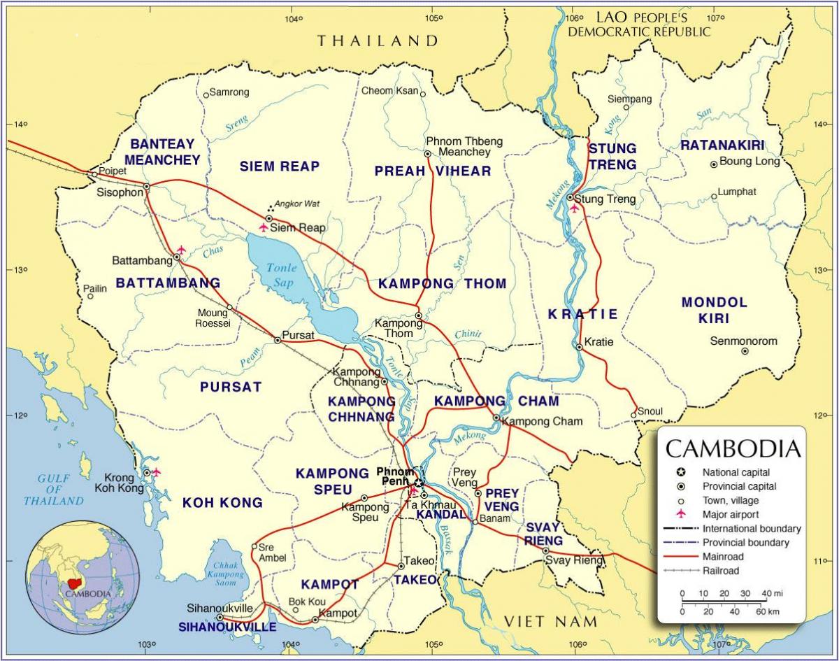 Карта на Камбоџа патот