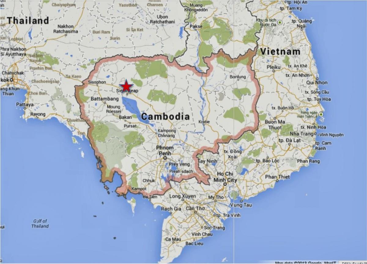 Карта на siem искористување на Камбоџа